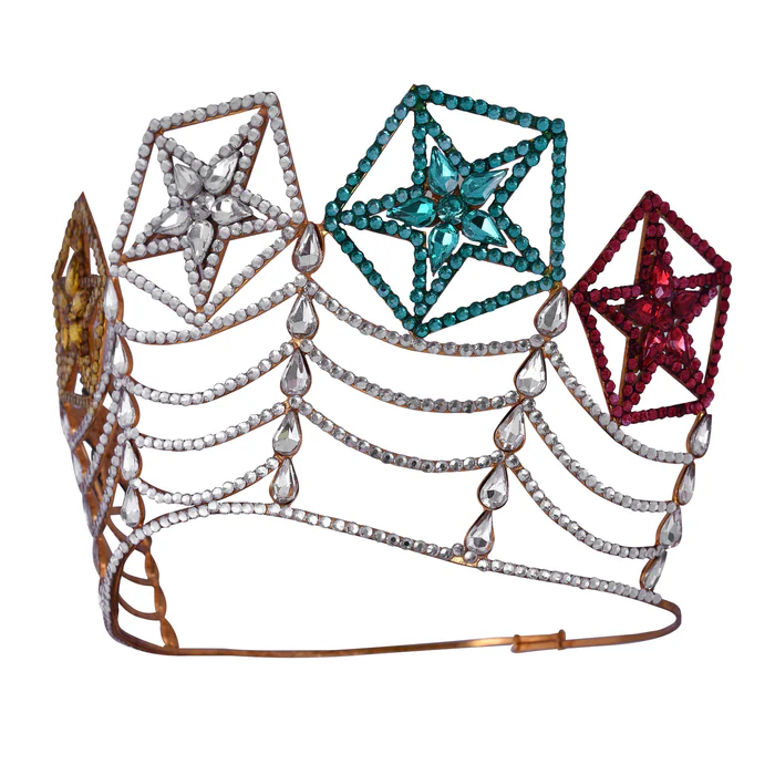 OES Crown – Rhodium Plating with Colorful Stars