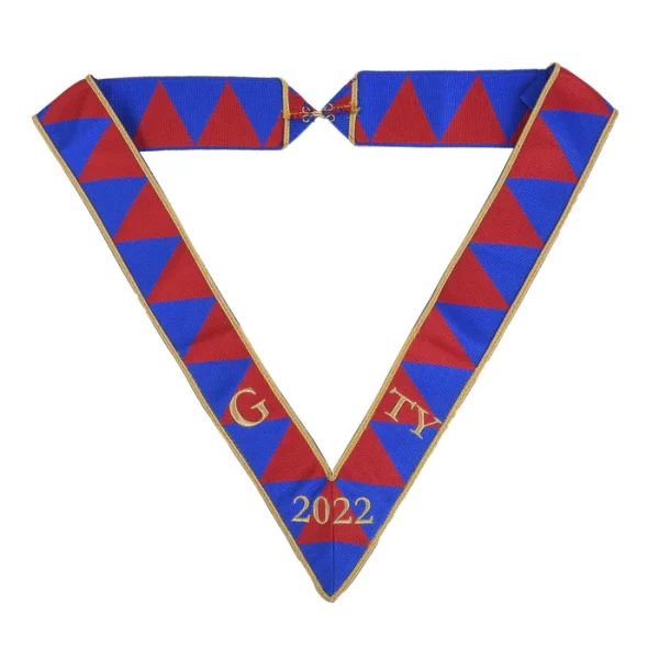 Royal Arch Chapter Collarette - Blue & Red Moire