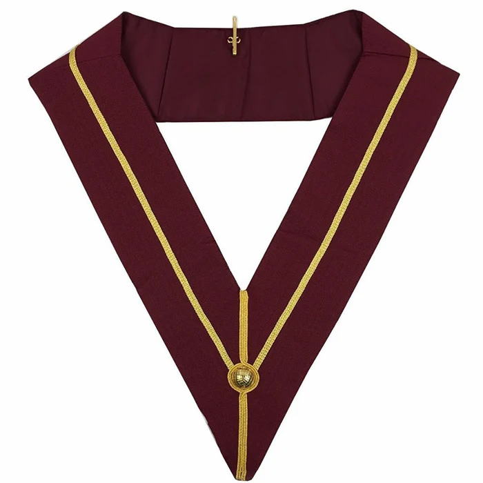 Past Principal Royal Arch Chapter Collar – Wide Maroon & Gold