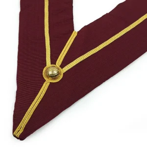 Past Principal Royal Arch Chapter Collar - Wide Maroon & Gold