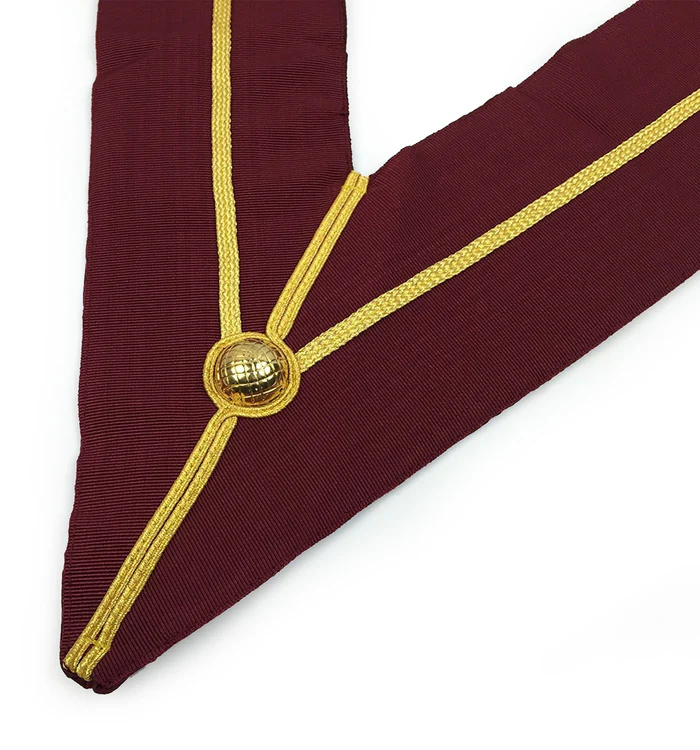 Past Principal Royal Arch Chapter Collar – Wide Maroon & Gold