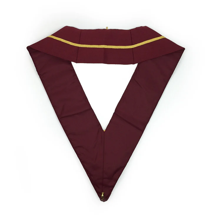 Past Principal Royal Arch Chapter Collar – Wide Maroon & Gold