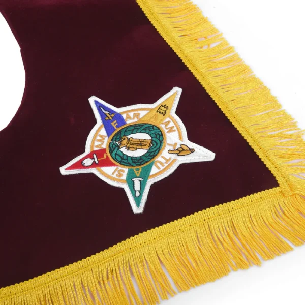 Order of the Amaranth Collar - Maroon Velvet with Yellow Braid & Fringe