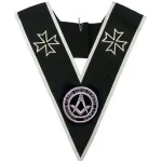 Officers Malta Regulation Collar - Black Moire SGLOM Badge - Swivel Hook