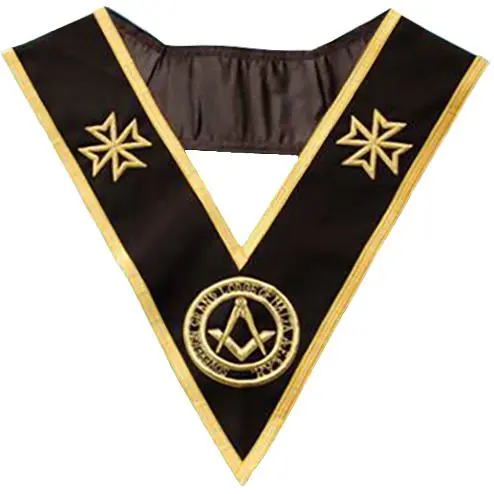 Grand Officers Malta Regulation Collar - Black Moire