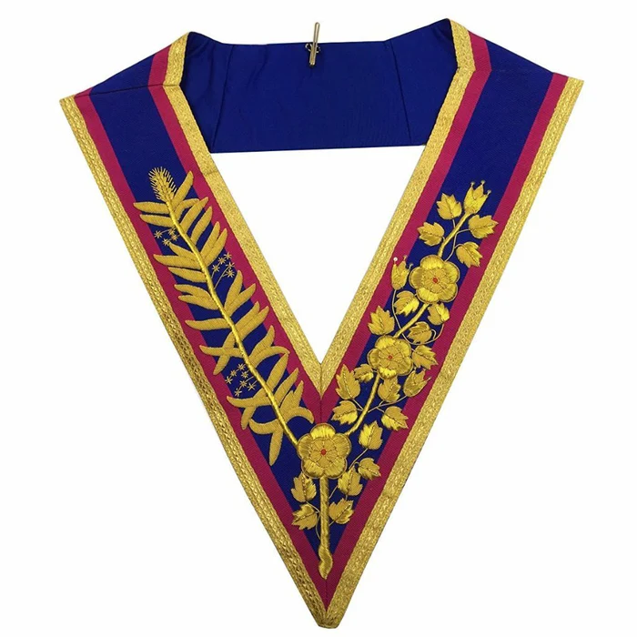 Grand Officers Mark Collar – Pink & Blue with Gold Bullion