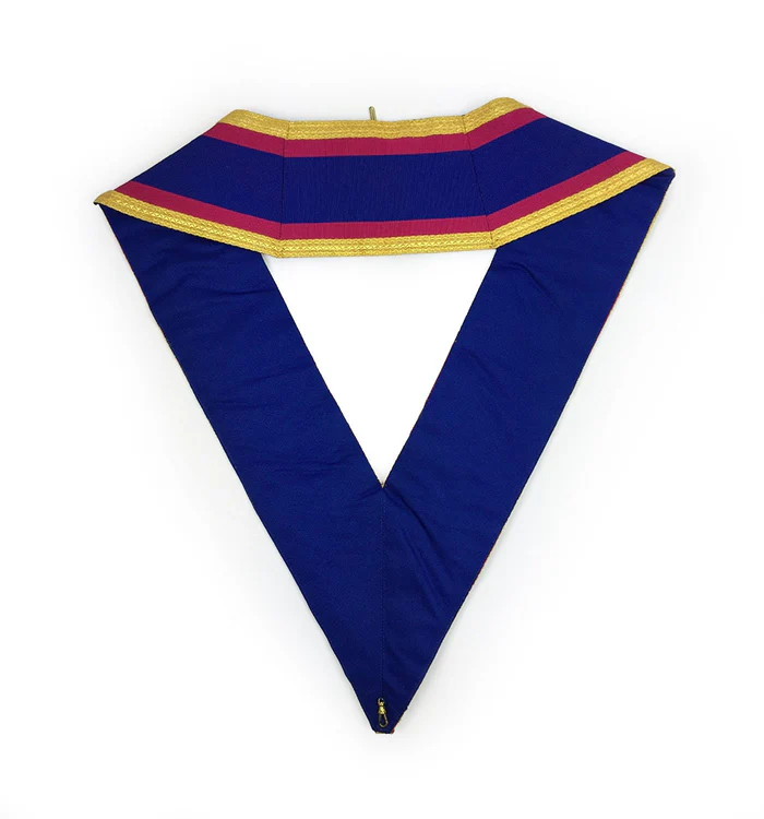 Grand Officers Mark Collar – Pink & Blue with Gold Bullion