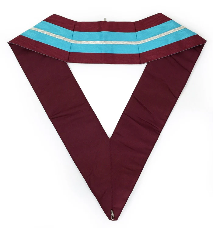 Past Master Mark Collar – Sky Blue & Maroon Moire