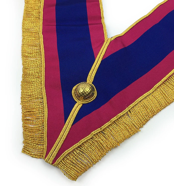 Provincial Mark Collar – Pink & Blue with Gold Fringe