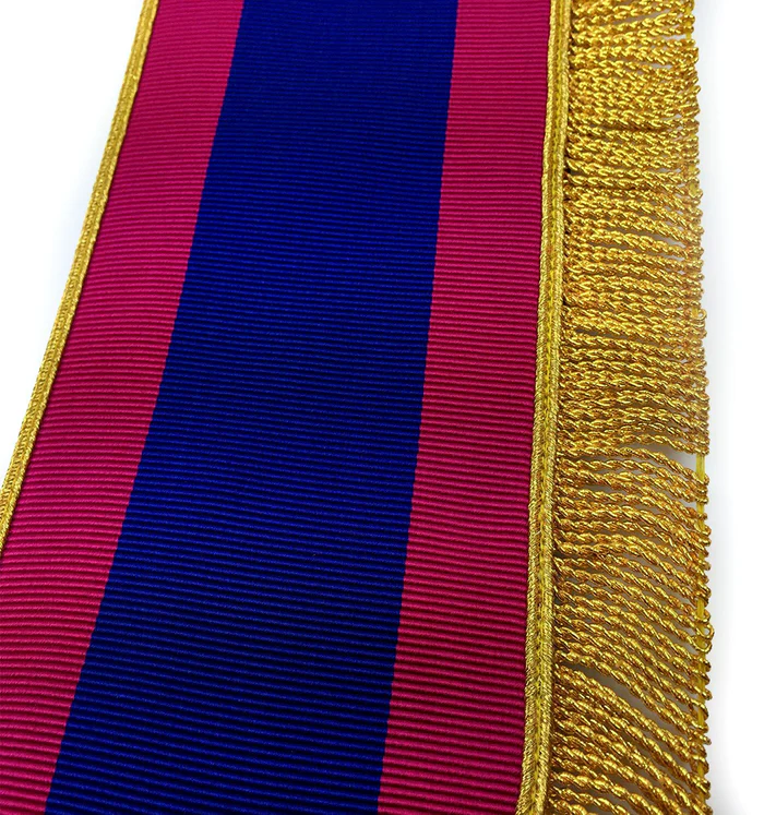 Provincial Mark Collar – Pink & Blue with Gold Fringe