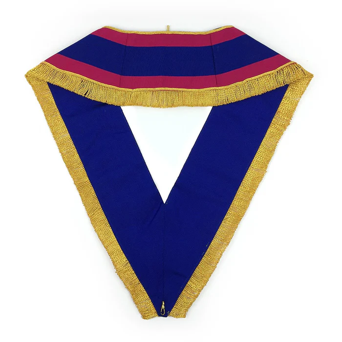 Provincial Mark Collar – Pink & Blue with Gold Fringe