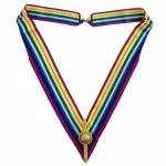 Grand Officers Royal Ark Mariner Collarette - Rainbow Stripe Handmade Gold Jewel