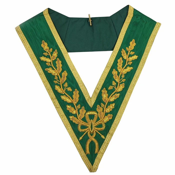 Grand Council Allied Masonic Degrees Collar – Green Moire with Gold Bullion