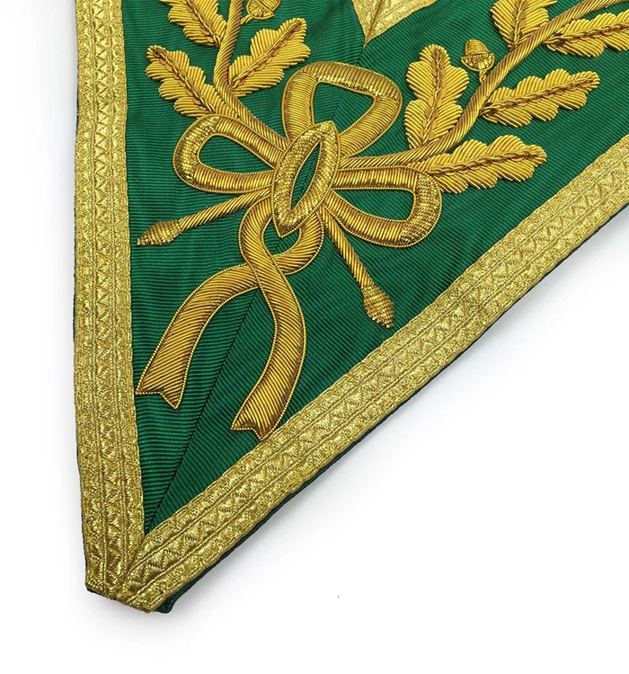 Grand Council Allied Masonic Degrees Collar – Green Moire with Gold Bullion