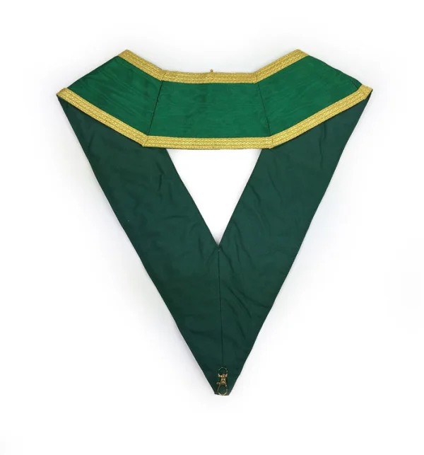 Grand Council Allied Masonic Degrees Collar - Green Moire with Gold Bullion