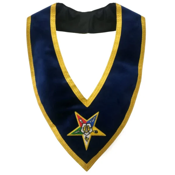 Associate Patron OES Collar - Royal Blue With Gold Braid