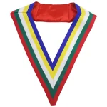 Patron OES Collar 5 Color Grosgrain Ribbon - Red Backing Order Eastern Star