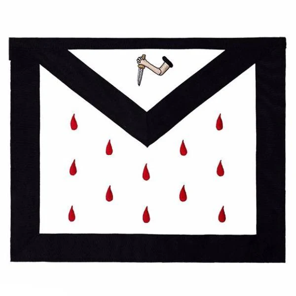 9th Degree Scottish Rite Apron - Black & White Machine Embroidery 9th Degree Scottish Rite Apron - Black & White Machine Embroidery