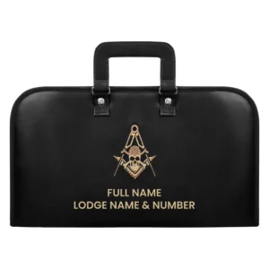 Masonic Chain Collar Case – Lightweight Soft Case (Black Leather)