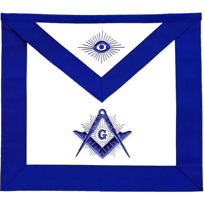 Master Mason Blue Lodge Apron – Royal Blue Radiant Square & Compass G