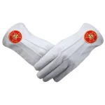 Past High Priest Royal Arch Chapter Gloves - 3 pairs Leather with Red Round Patch