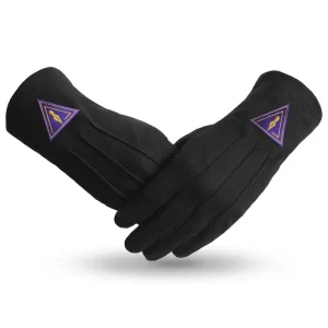 Royal & Select Masters English Regulation Gloves - Black Cotton with Purple Patch