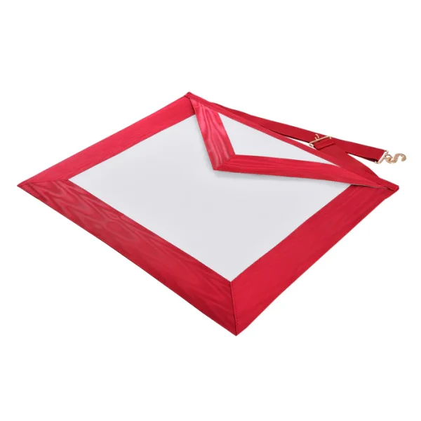 Architect Allied Masonic Degrees Apron - Red Moire Ribbon 2 Architect Allied Masonic Degrees Apron - Red Moire Ribbon