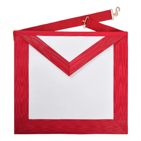 Architect Allied Masonic Degrees Apron - Red Moire Ribbon Architect Allied Masonic Degrees Apron - Red Moire Ribbon