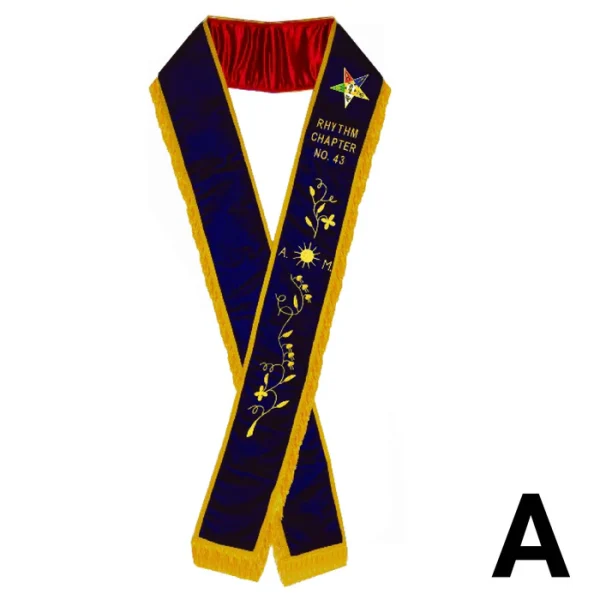 Associate Matron OES Sash - Purple Velvet 1 Associate Matron OES Sash - Purple Velvet