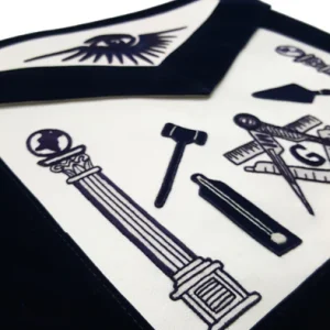 Blue Lodge Apron - Black Hand Embroidery