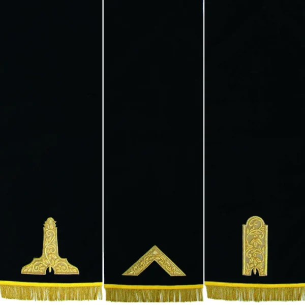 Blue Lodge Officers Pedestal Covers - Hand Embroidered Set Of Three
