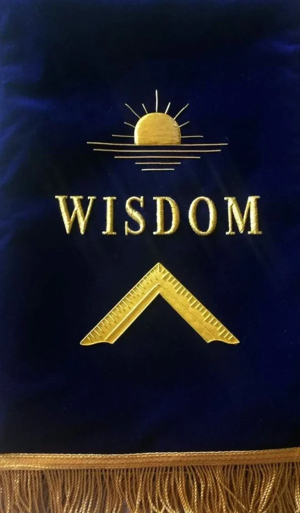 Blue Lodge Officers Pedestal Covers - Hand Embroidery 1 Blue Lodge Officers Pedestal Covers - Hand Embroidery Wisdom
