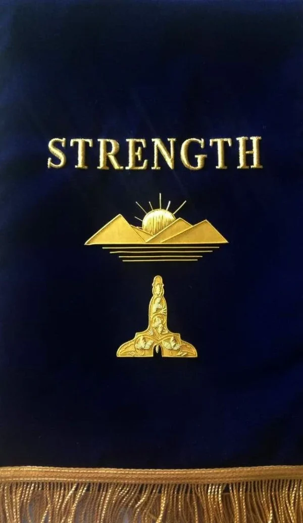 Blue Lodge Officers Pedestal Covers - Hand Embroidery 3 Blue Lodge Officers Pedestal Covers - Hand Embroidery Strength