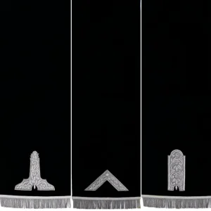 Home 101 Blue Lodge Officers Pedestal Covers - Silver Bullion Threads