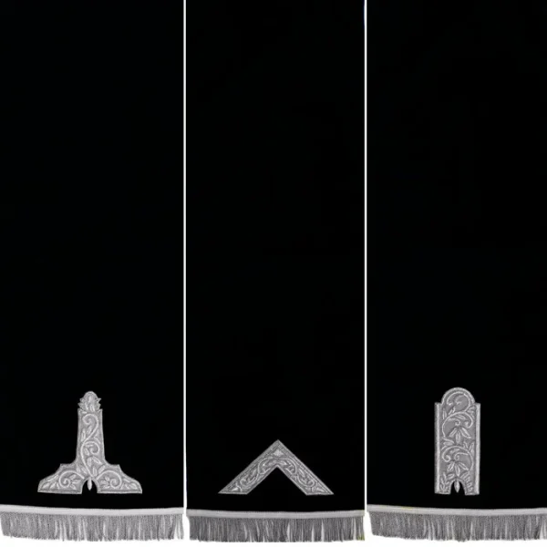 Blue Lodge Officers Pedestal Covers - Silver Bullion Threads Blue Lodge Officers Pedestal Covers - Silver Bullion Threads