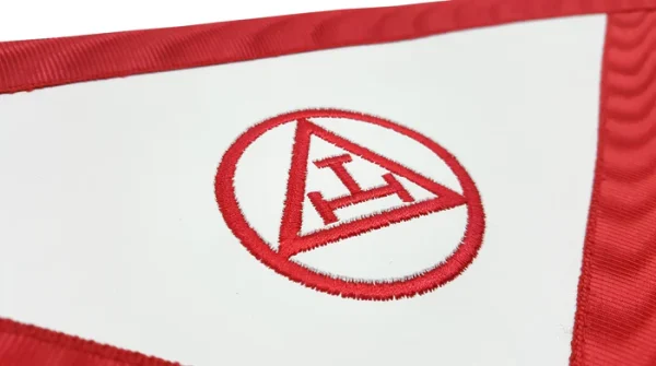 Tyler Royal Arch Chapter Officer Apron - Red Machine Embroidery 2 Captain of Host Royal Arch Chapter Officer Apron - Red Machine Embroidery