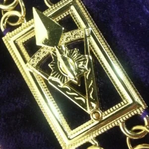 Council Chain Collar - Gold Plated on Blue Velvet