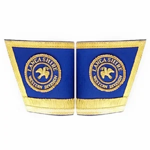 Home 99 Craft English Regulation Cuff - Blue Hand Embroidered with Fringe