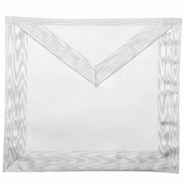 Entered Apprentice Blue Lodge Apron - All White Moire Entered Apprentice Blue Lodge Apron - All White Moire