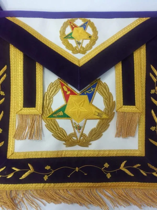 Grand Associate Patron OES Apron – Hand Embroidery 1 Grand Associate Patron OES Apron