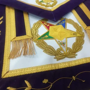 Grand Associate Patron OES Apron – Hand Embroidery 6 Grand Associate Patron OES Apron