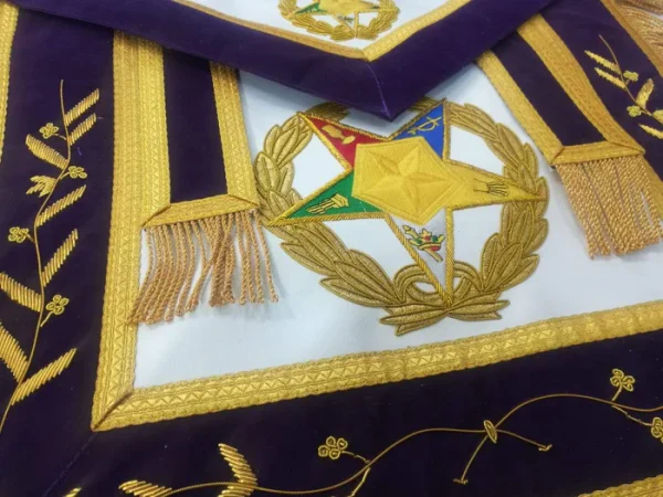 Grand Associate Patron OES Apron – Hand Embroidery 2 Grand Associate Patron OES Apron
