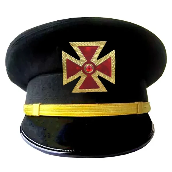 Grand Commandery Knights Templar Fatigue Cap - Red Metal Cross with Braid (Gold/Silver) Grand Commandery Knights Templar Fatigue Cap
