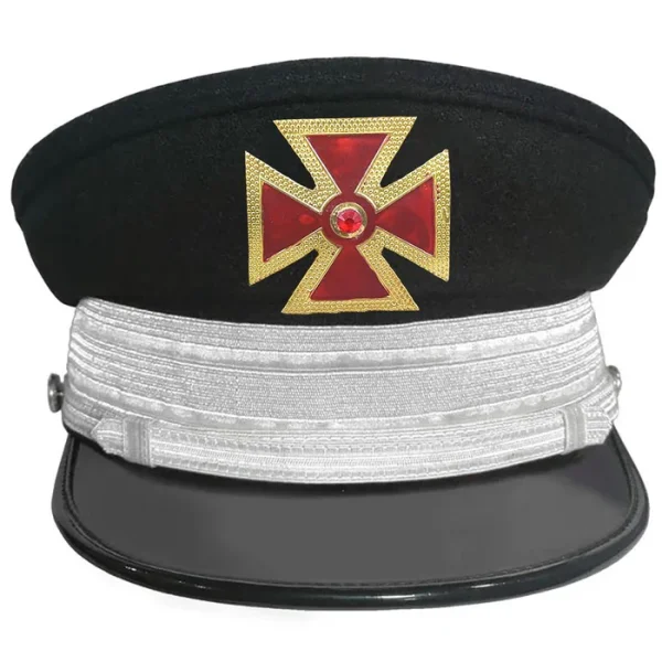 Grand Commandery Knights Templar Fatigue Cap - Red Metal Cross with Large Braid (Gold/Silver) 1 Grand Commandery Knights Templar Fatigue Cap - Red Metal Cross with Large Braid (Gold/Silver)