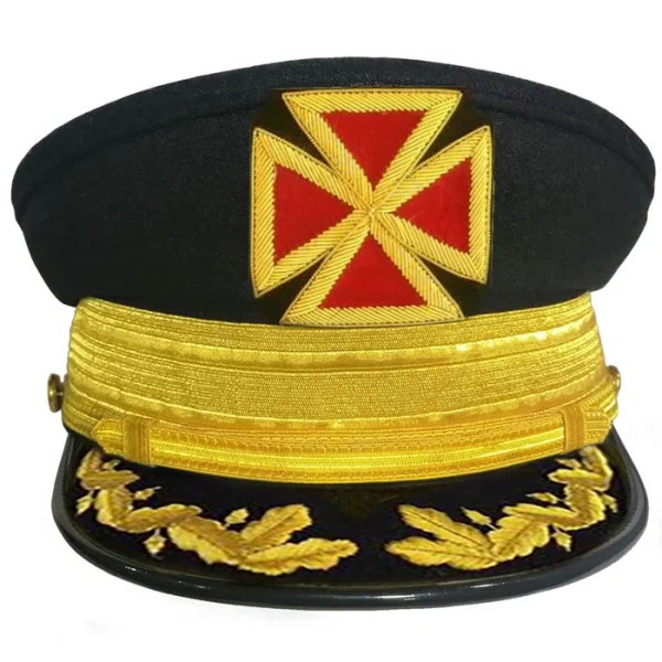 Grand Commandery Knights Templar Fatigue Cap - With Vinework & Gold Braid Grand Commandery Knights Templar Fatigue Cap - With Vinework & Gold Braid