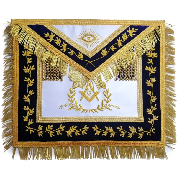 Grand Master Blue Lodge Apron - Bullion Hand Embroidery Grand Master Blue Lodge Apron - Bullion Hand Embroidery