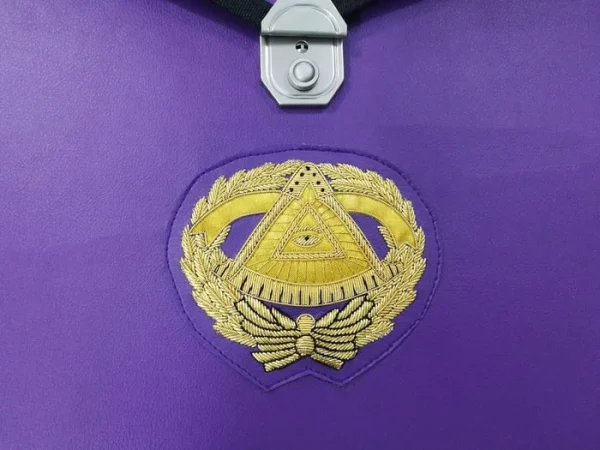 Grand Master Blue Lodge Apron Case - Purple Leather MM, WM & Provincial 2 Grand Master Blue Lodge Apron Case - Purple Leather MM, WM & Provincial