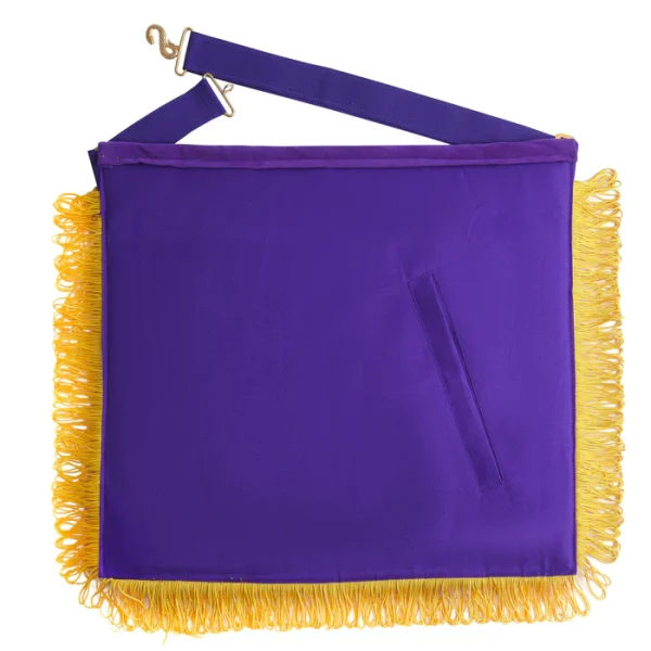 GRAND MASTER BLUE LODGE APRON - PURPLE WITH GOLD EMBLEM WITH WREATH 2 Grand Master Blue Lodge Apron - Purple with Gold Emblem with Wreath