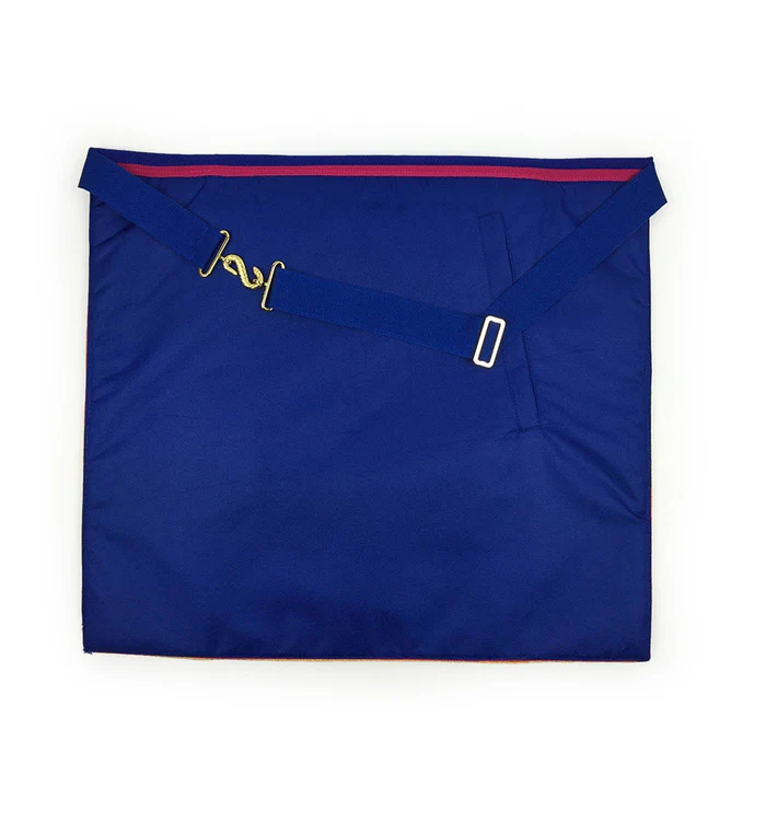 GRAND OFFICERS MARK ENGLISH REGULATION APRON – PINK & BLUE HAND EMBROIDERY - Image 2