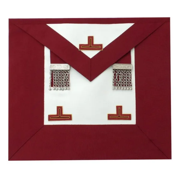 Grand Steward Craft English Regulation Apron - White & Wide Maroon Grand Steward Craft English Regulation Apron - White & Wide Maroon